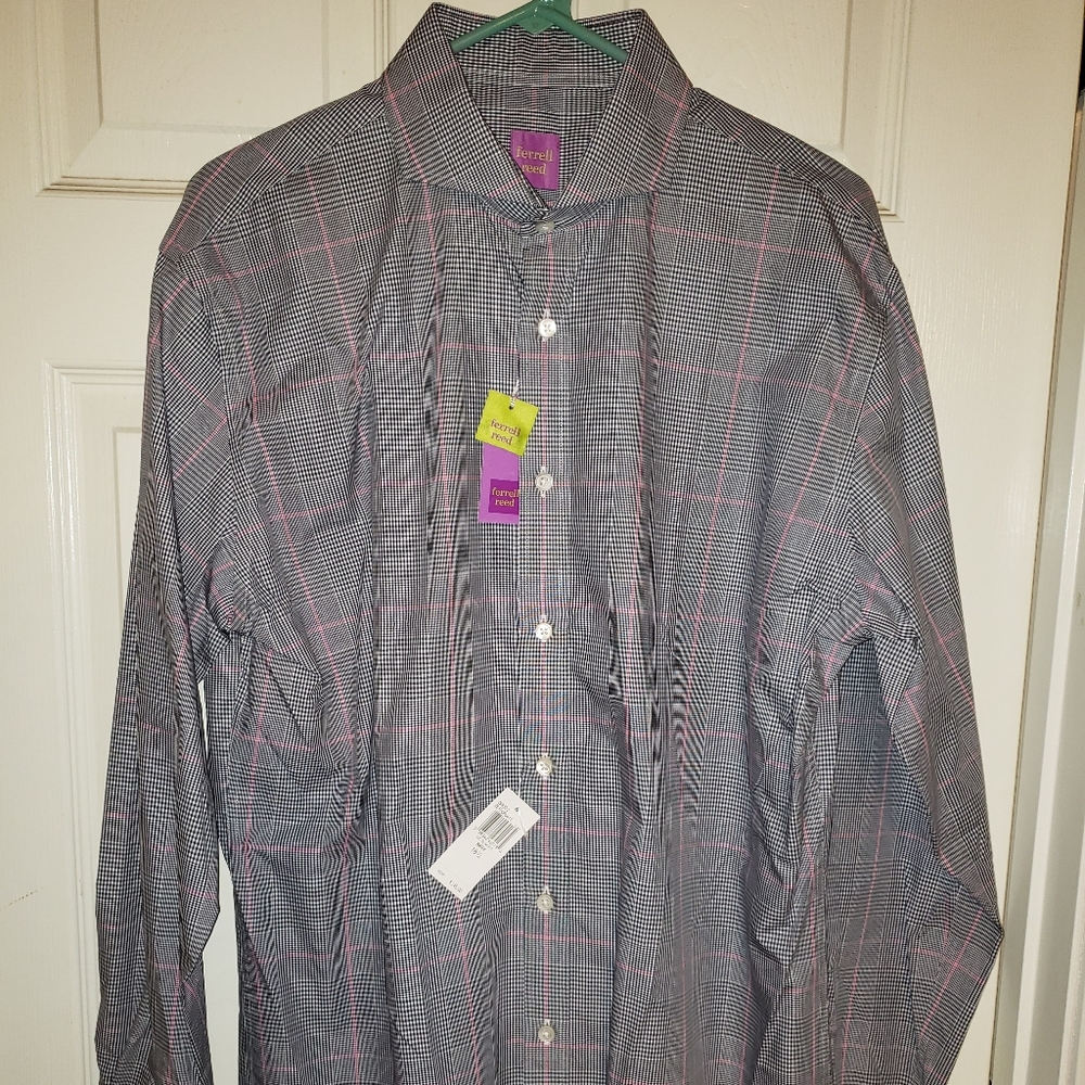 NWT $185 FERRELL REED MENS NEW NAVY SLIM FIT 16.5